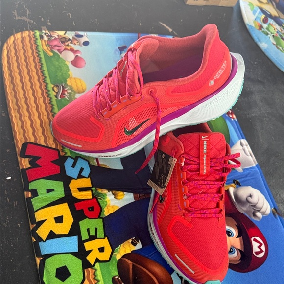 Nike Kids Bright Red Sneakers with Purple Accents - Picture 1 of 3